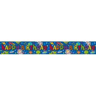 Space Happy Birthday Boy Banner